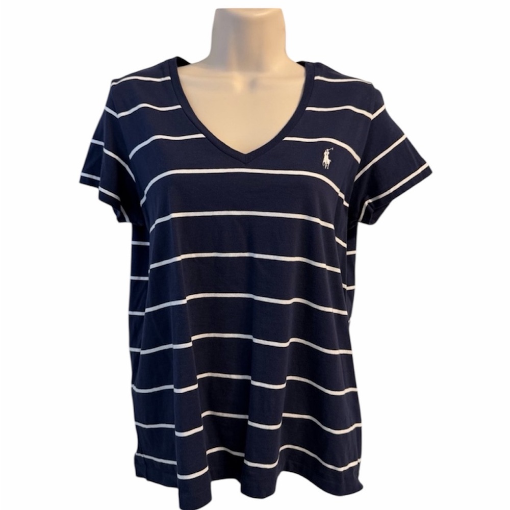 POLO RALPH LAUREN STRIPED TEE EUC